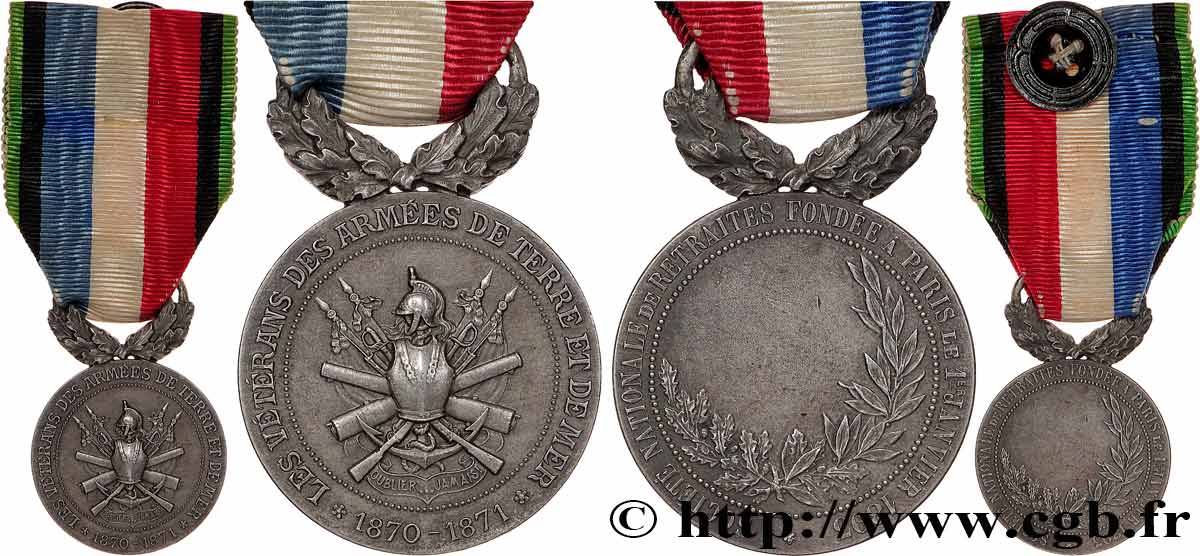 INSURANCES Médaille, Les vétérans des Armées de terre et de mer AU