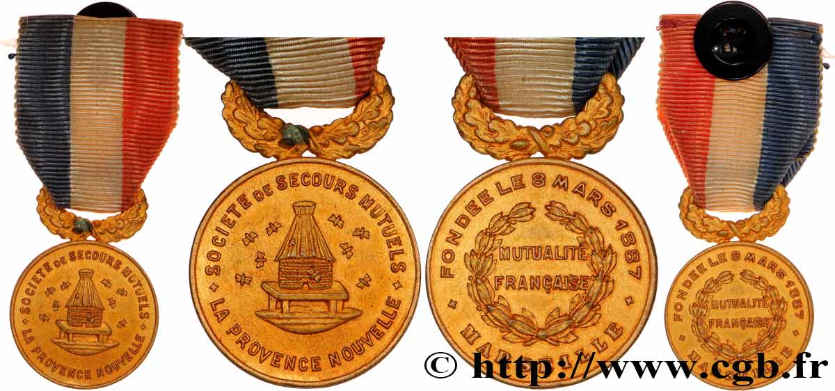 ASSURANCES Médaille, Société de Secours Mutuels, La Provence Nouvelle TTB+