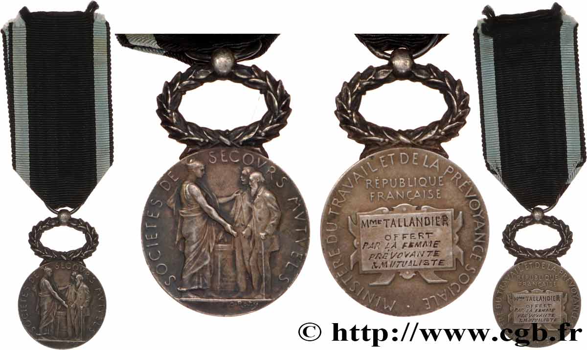 ASSURANCES Médaille, Société de secours mutuels TTB