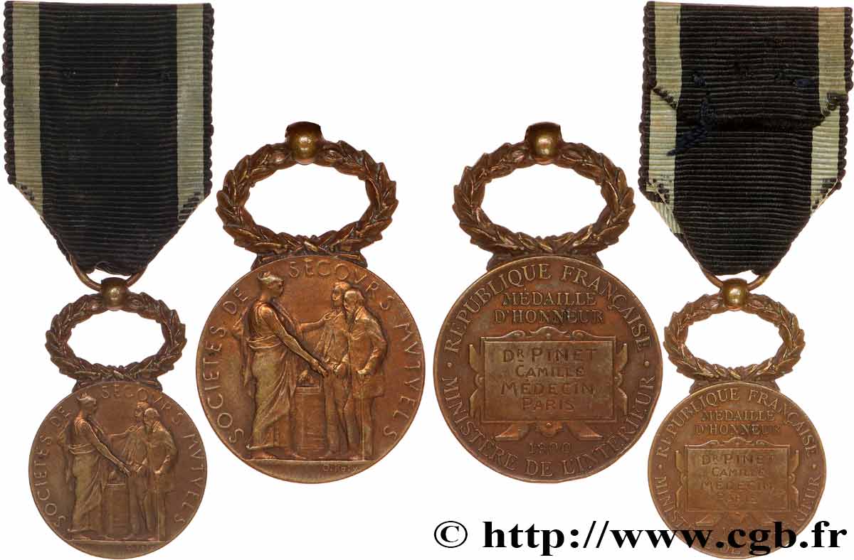 LES ASSURANCES Médaille d’honneur, Société de secours mutuels fVZ