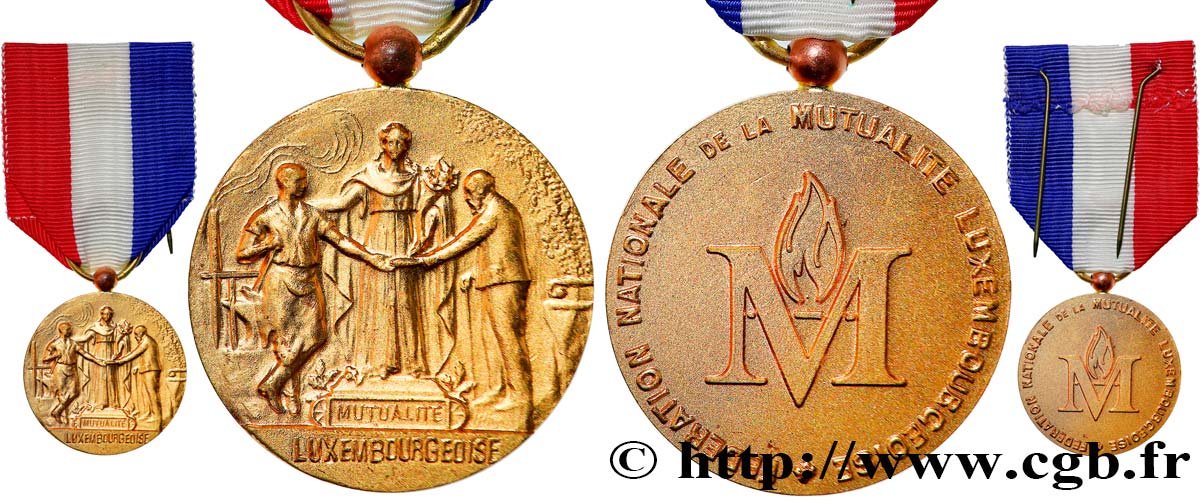INSURANCES Médaille, Mutualité Luxembourgeoise, Fédération nationale de la mutualité luxembourgeoise AU