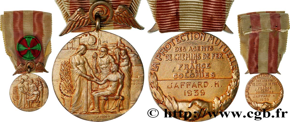 LES ASSURANCES Médaille, Protection mutuelle des agents de chemins de fer de France et des colonies MBC+