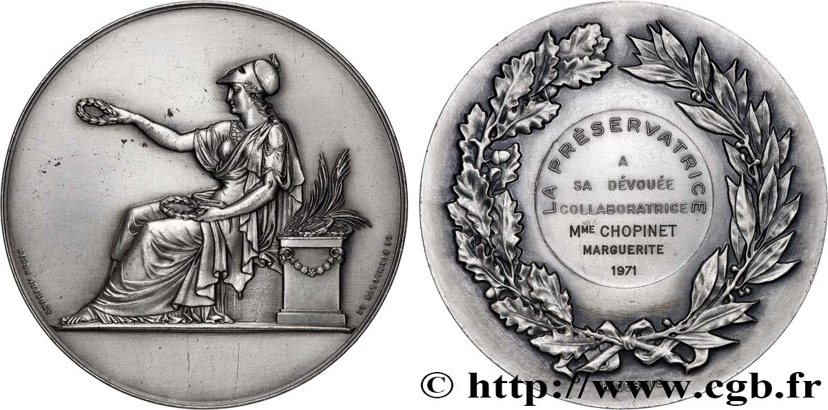 FUNFTE FRANZOSISCHE REPUBLIK Médaille de récompense, La préservatrice fVZ