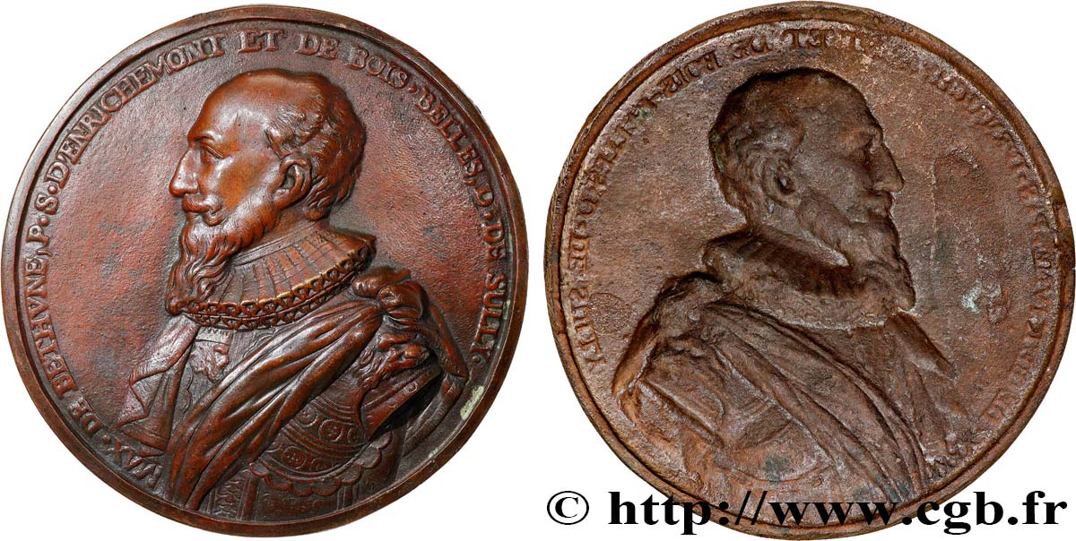 HENRY IV Médaille, Maximilian de Béthune, duc de Sully, fonte postérieure AU