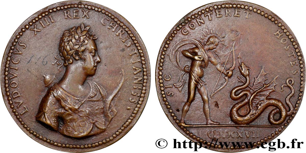 LOUIS XIII  Médaille, Émancipation de Louis XIII AU