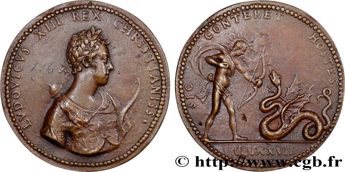 LOUIS XIII LE JUSTE Médaille, Émancipation de Louis XIII TTB+