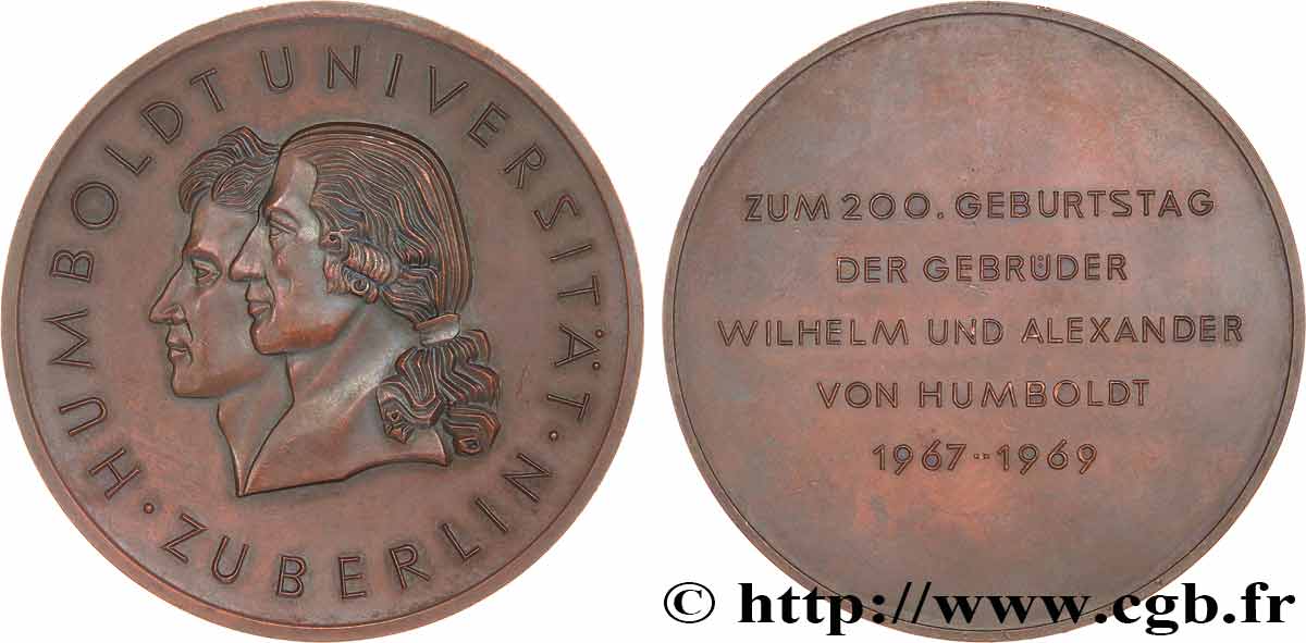 ALLEMAGNE Médaille, 200e anniversaire des frères Humboldt TTB+