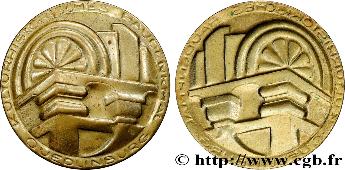 GERMANY Médaille, Monument historique et culturel de Quedlinburg, tirage incus AU