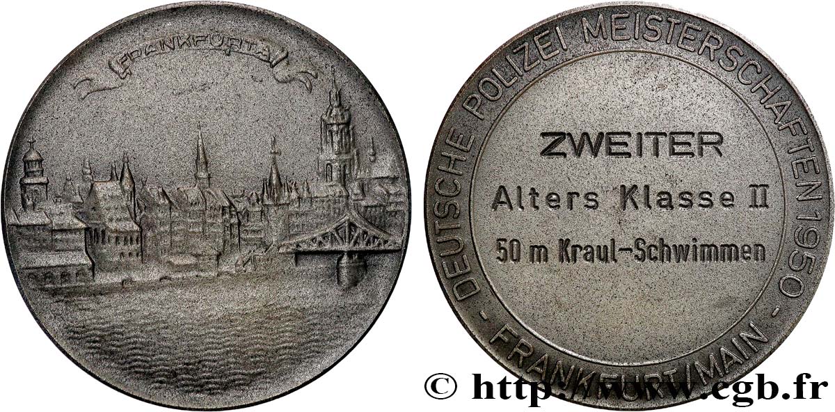 ALLEMAGNE Médaille, 2e prix du 50 mètres nage libre TTB+