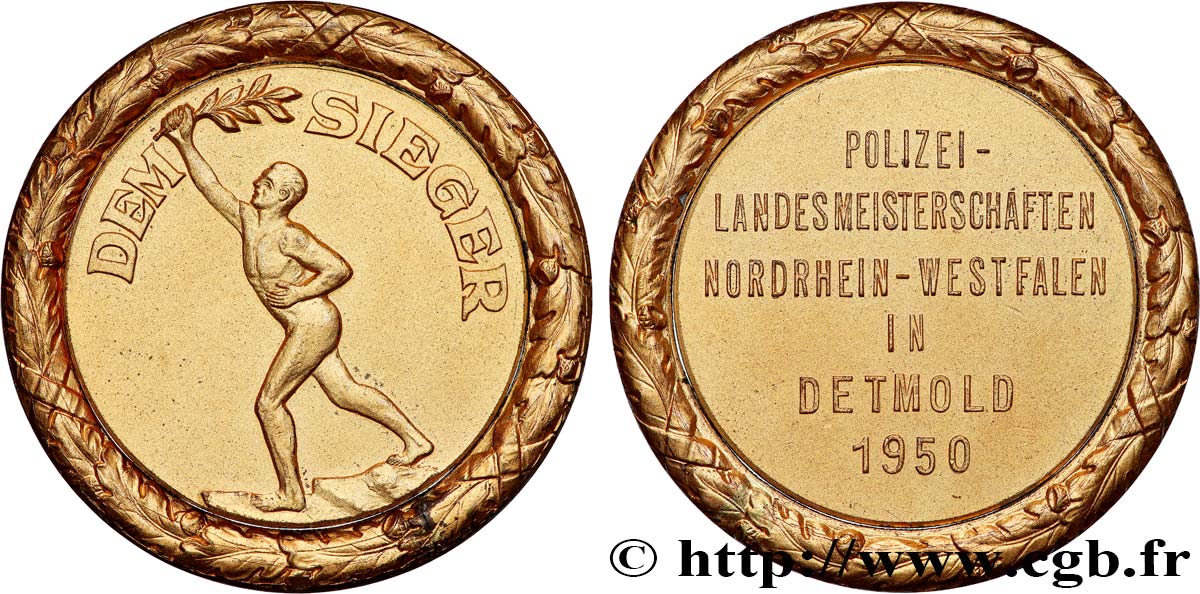 ALLEMAGNE Médaille, Championnat de police de Rhénanie-du-Nord-Westphalie, Detmold TTB+