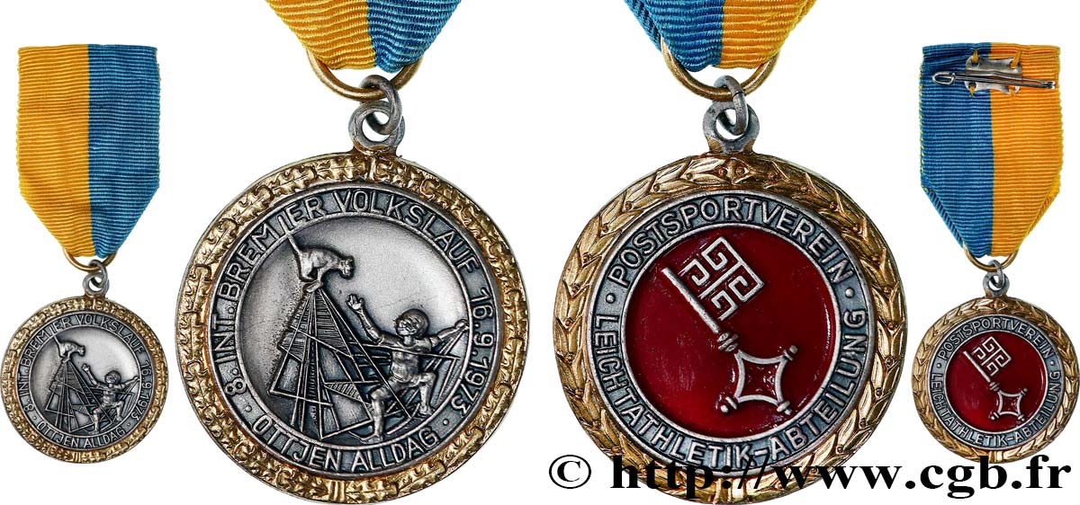 ALLEMAGNE Médaille de récompense, Athlétisme TTB+