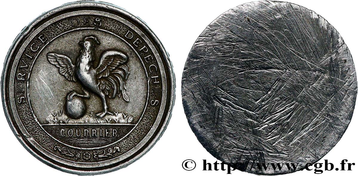 LOUIS-PHILIPPE Ier Médaille, Service des dépêches, tirage uniface pour l’écusson de courrier TTB