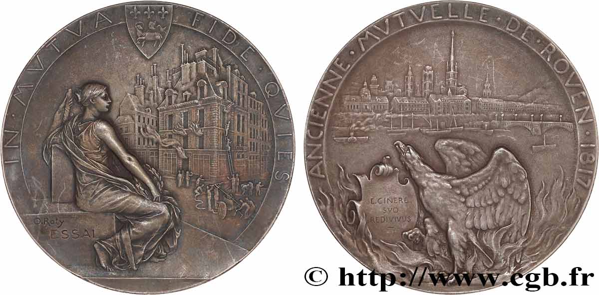 ASSURANCES Médaille, Ancienne Mutuelle de Rouen, Essai TTB+/SUP