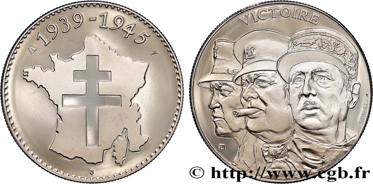 CINQUIÈME RÉPUBLIQUE Médaille, Victoire 1944 SPL
