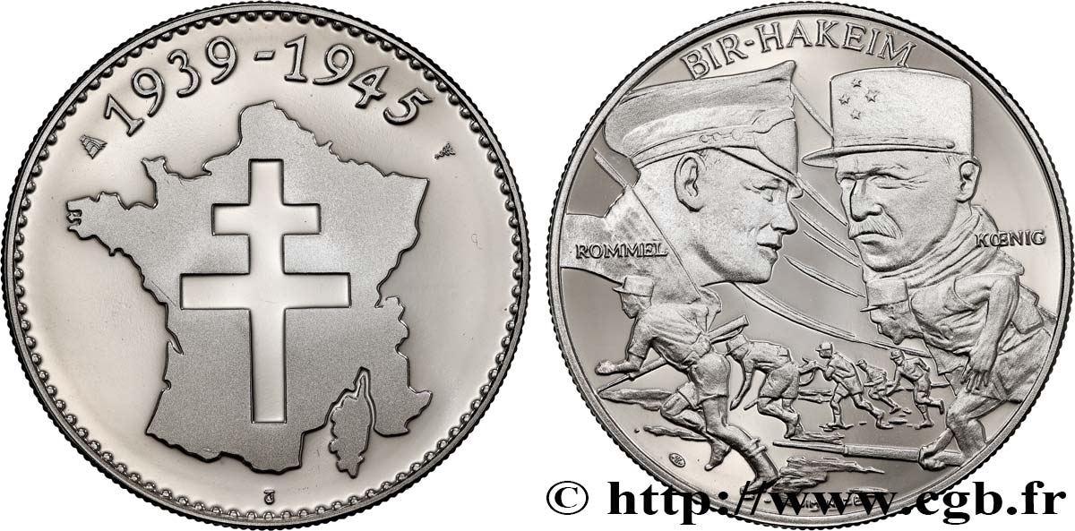 QUINTA REPUBLICA FRANCESA Médaille commémorative, Bir-Hakeim EBC