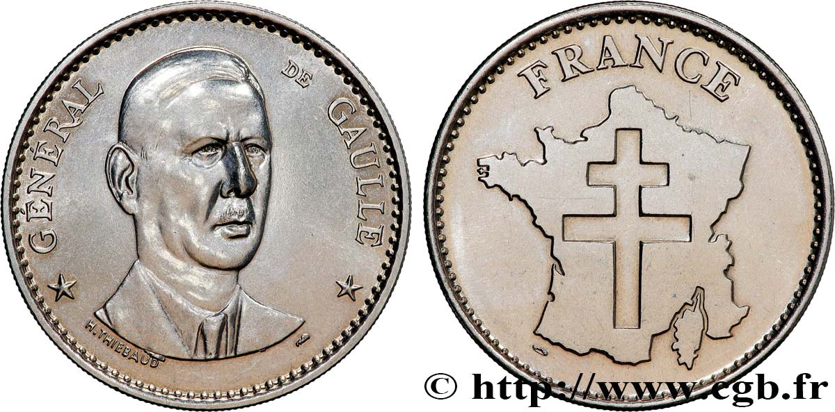 CINQUIÈME RÉPUBLIQUE Médaille, Charles de Gaulle TTB+