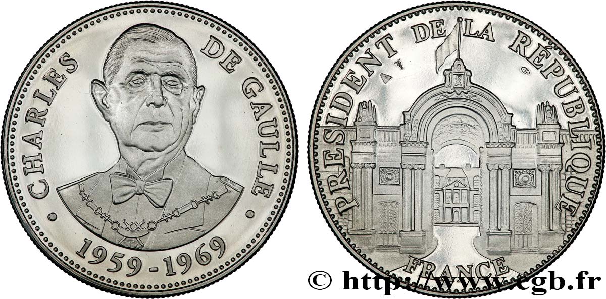 CINQUIÈME RÉPUBLIQUE Médaille, Charles de Gaulle, président de la République SPL