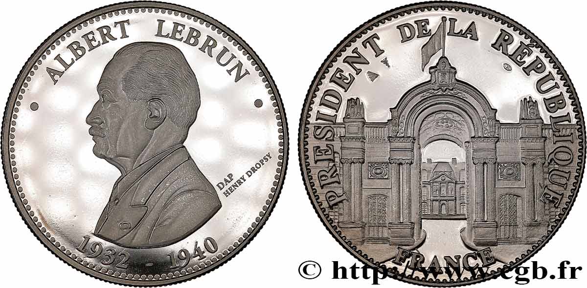 TROISIÈME RÉPUBLIQUE Médaille, Albert Lebrun, président de la République SPL