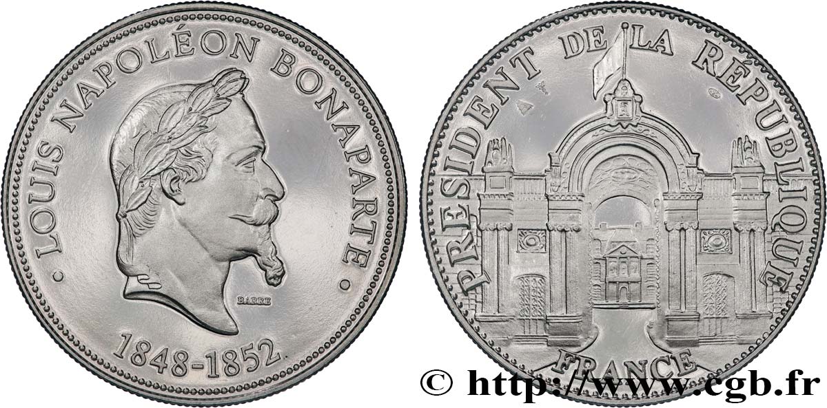 DEUXIÈME RÉPUBLIQUE Médaille, Louis Napoléon Bonaparte, Président de la République MBC+