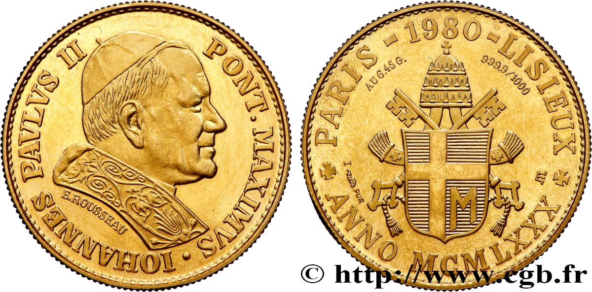 JEAN-PAUL II (Karol Wojtyla) Médaille, Visite à Lisieux AU