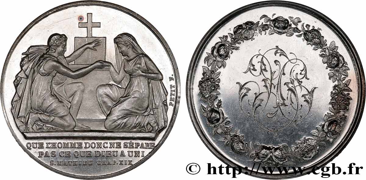 LOVE AND MARRIAGE Médaille de mariage, Evangile de St Mathieu AU