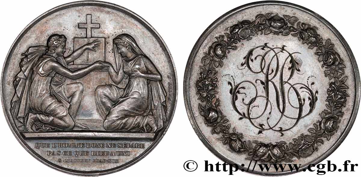 AMOUR ET MARIAGE Médaille de mariage, Evangile de St Mathieu TTB+