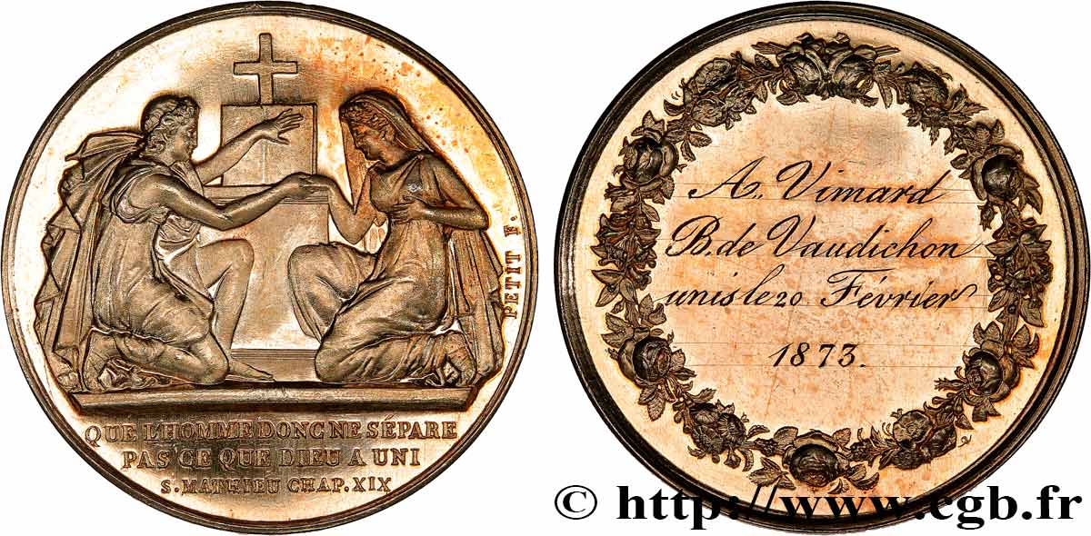 AMOUR ET MARIAGE Médaille de mariage, Evangile de St Mathieu AU