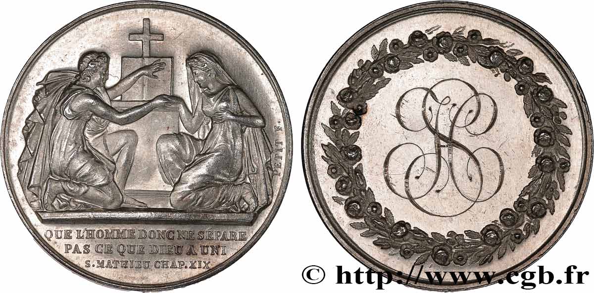 AMOUR ET MARIAGE Médaille de mariage, Evangile de St Mathieu TTB+