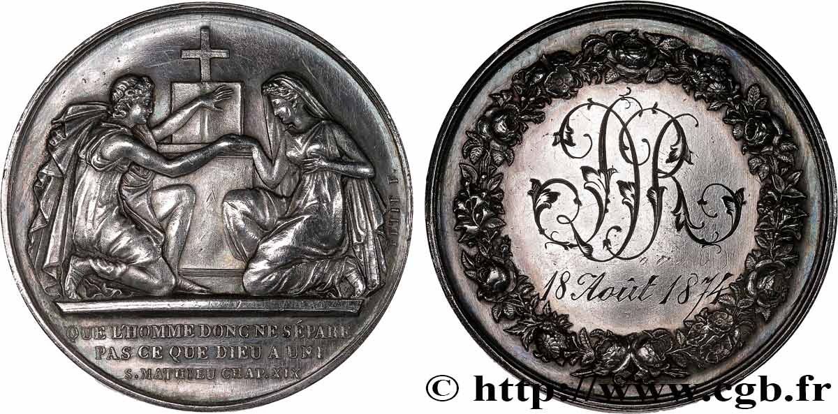 AMOUR ET MARIAGE Médaille de mariage, Evangile de St Mathieu TTB