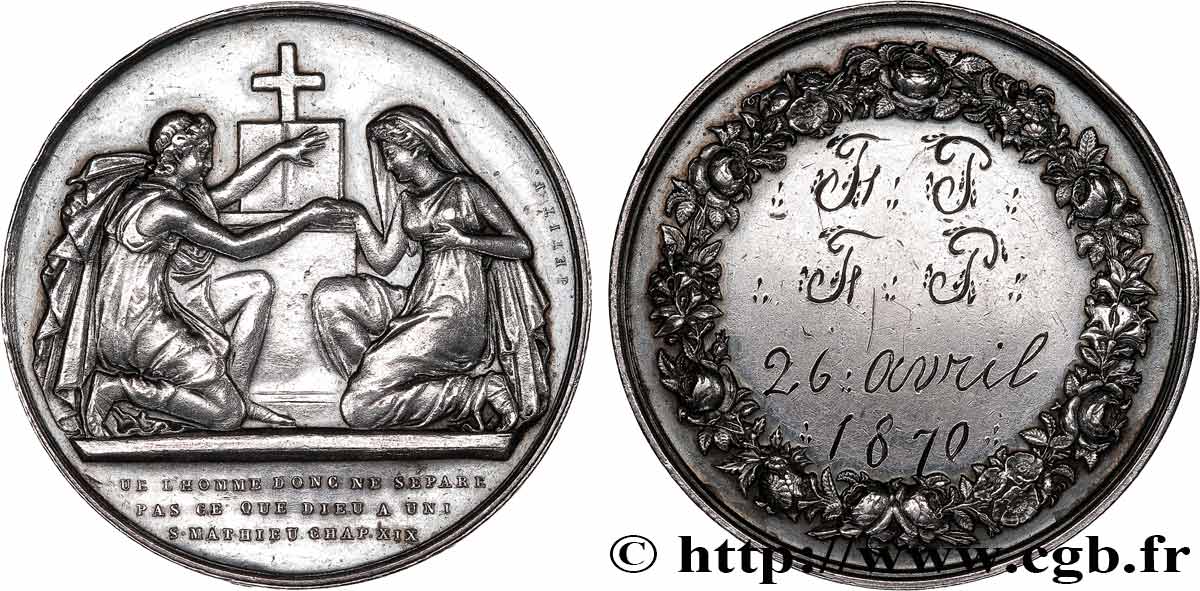 AMOUR ET MARIAGE Médaille de mariage, Evangile de St Mathieu SS