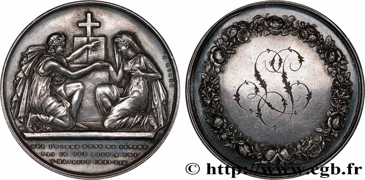AMOUR ET MARIAGE Médaille de mariage, Evangile de St Mathieu TTB