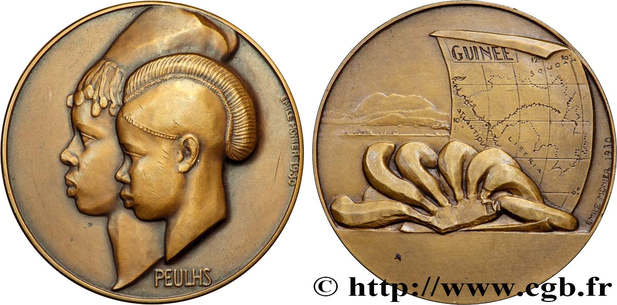 TERZA REPUBBLICA FRANCESE Médaille, Couple Peulhs BB/q.SPL