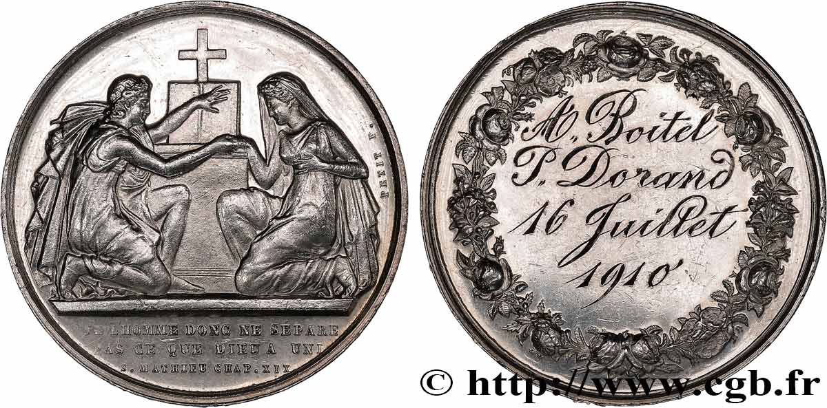 AMOUR ET MARIAGE Médaille de mariage, Evangile de St Mathieu TTB+