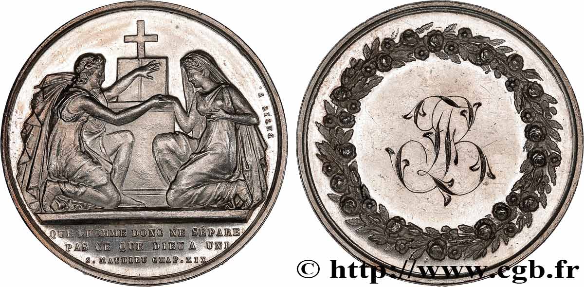 AMOUR ET MARIAGE Médaille de mariage, Evangile de St Mathieu SUP/TTB+