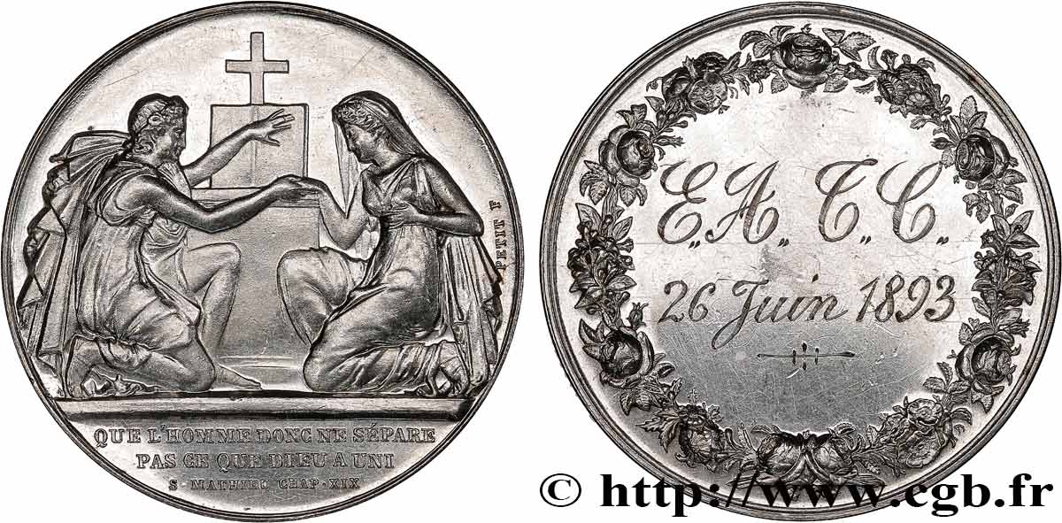 AMOUR ET MARIAGE Médaille de mariage, Evangile de St Mathieu AU