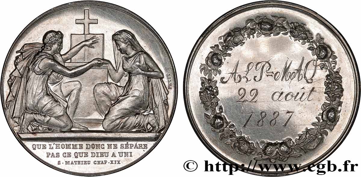 LOVE AND MARRIAGE Médaille de mariage, Evangile de St Mathieu AU