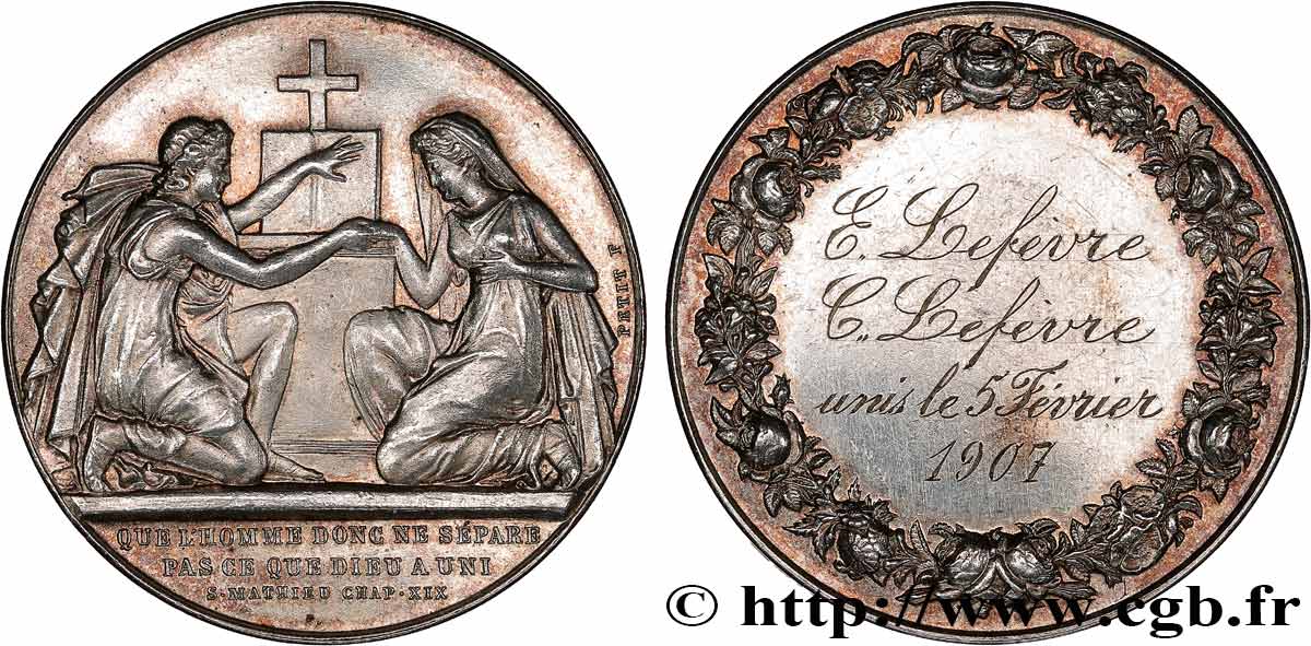 AMOUR ET MARIAGE Médaille de mariage, Evangile de St Mathieu fVZ