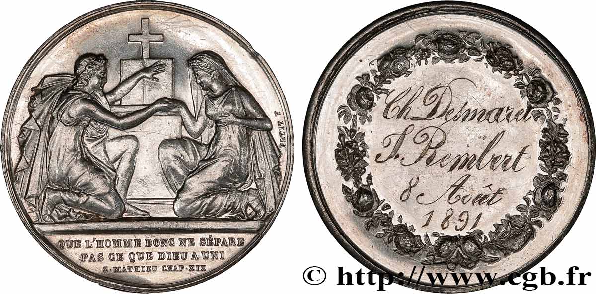 AMOUR ET MARIAGE Médaille de mariage, Evangile de St Mathieu q.SPL