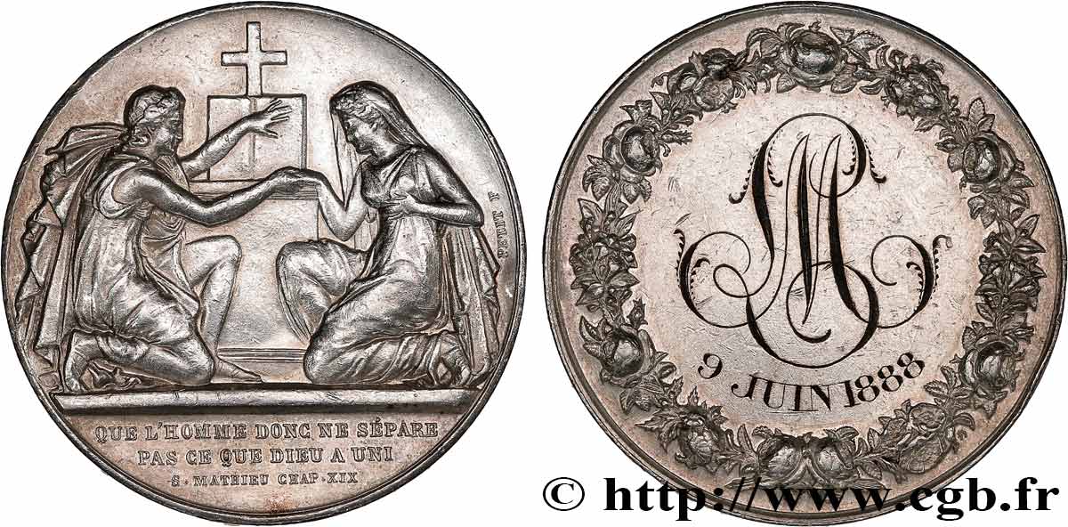 AMOUR ET MARIAGE Médaille de mariage, Evangile de St Mathieu TTB