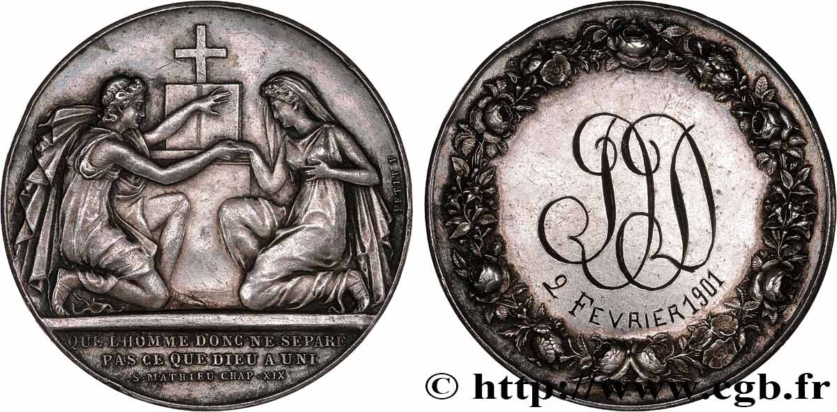 AMOUR ET MARIAGE Médaille de mariage, Evangile de St Mathieu SS