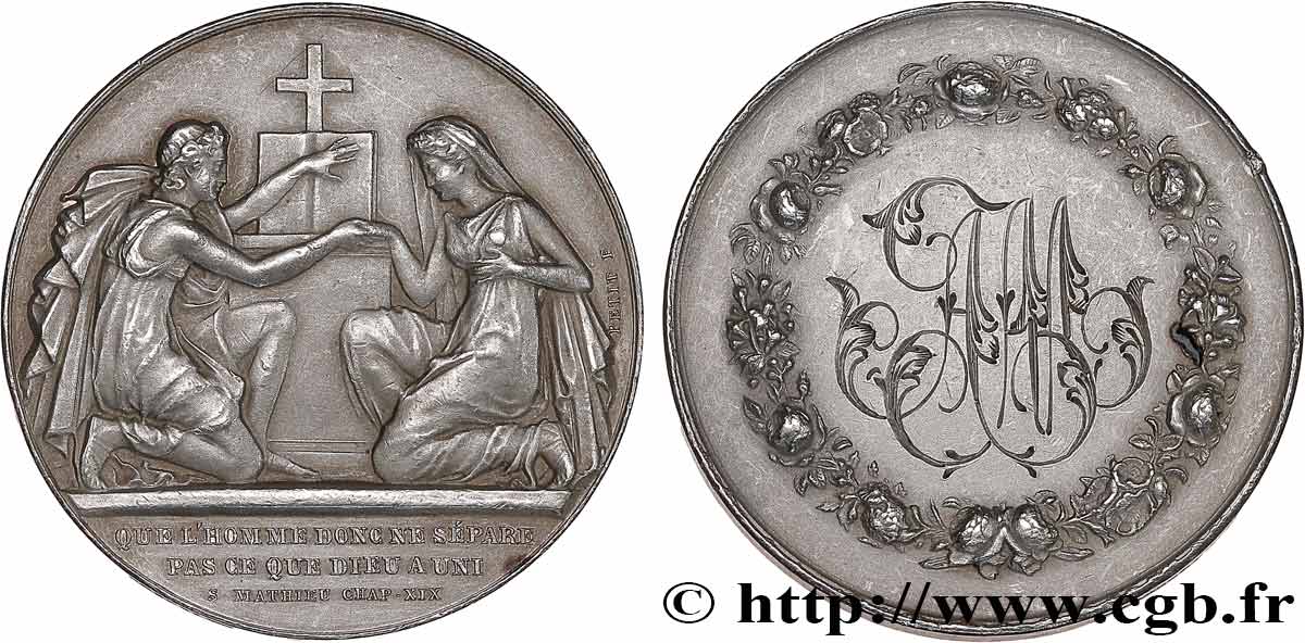 AMOUR ET MARIAGE Médaille de mariage, Evangile de St Mathieu TTB+