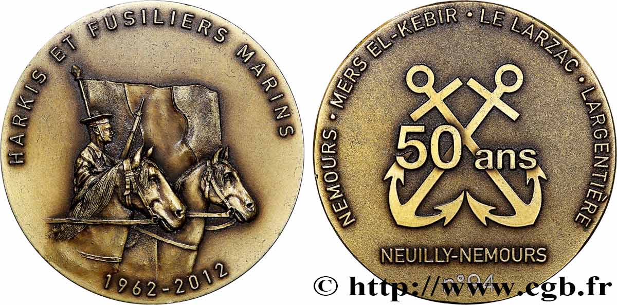 ARGELIA Médaille, Cinquantenaire du repli de Nemours et Mers El-Kébir, sur l’Argentière EBC