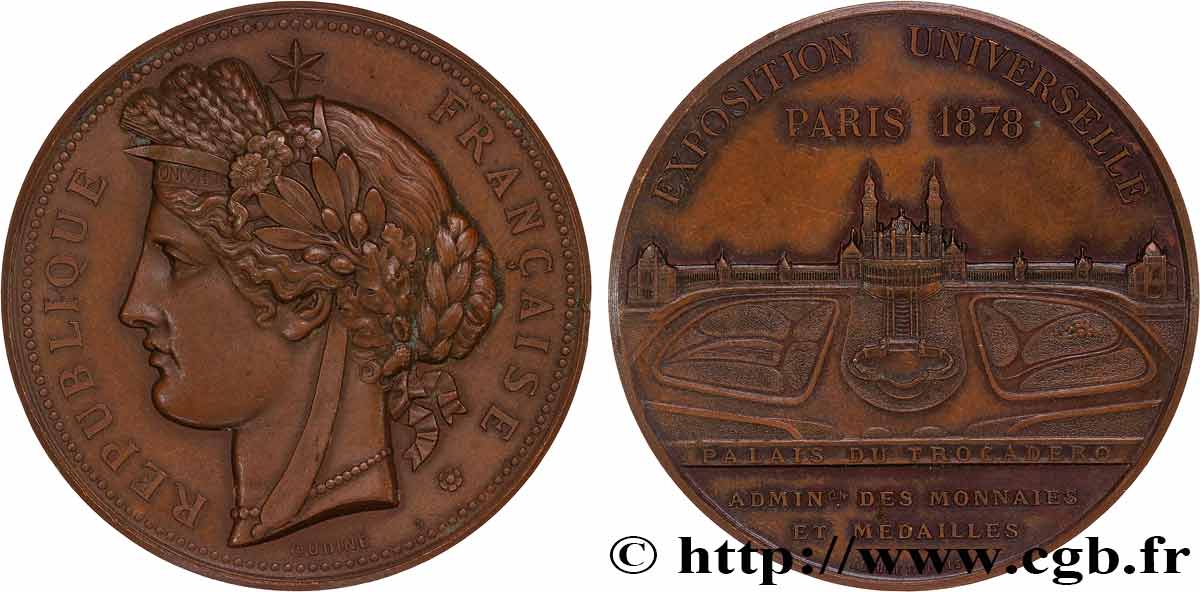 TROISIÈME RÉPUBLIQUE Médaille, Palais du Trocadéro, Exposition Universelle TTB+