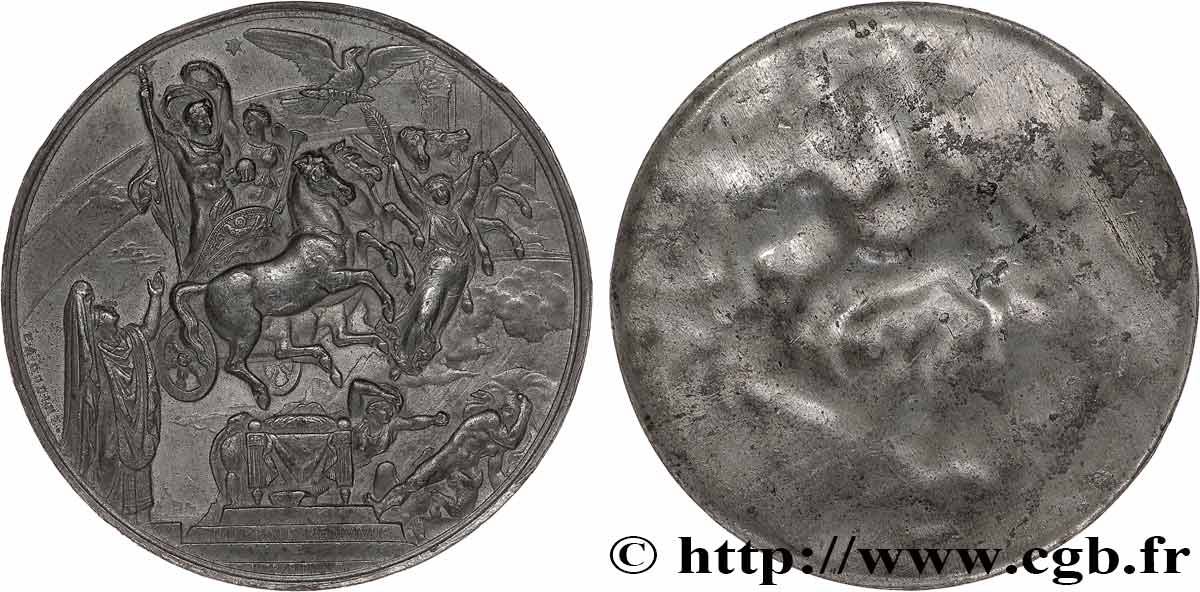 ART, PEINTURE ET SCULPTURE Médaille, L apothéose de Napoléon Ier d après le tableau d Ingres, tirage uniface TTB+