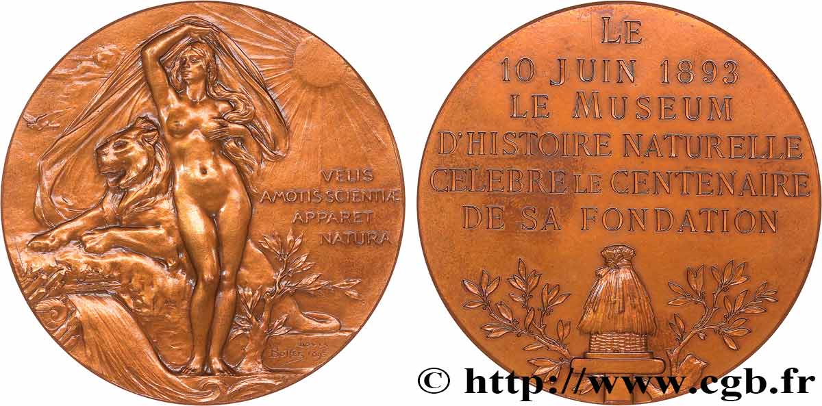 CINQUIÈME RÉPUBLIQUE Médaille, Centenaire de la fondation du Museum d’Histoire Naturelle SUP