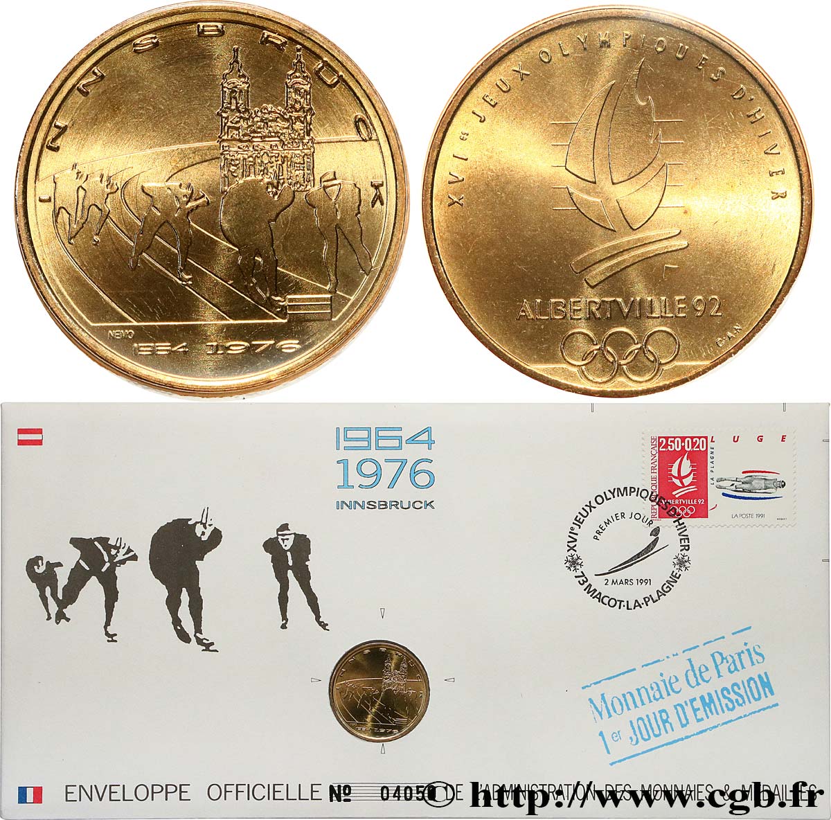 SPORTS Enveloppe “Timbre médaille” n°12 MS