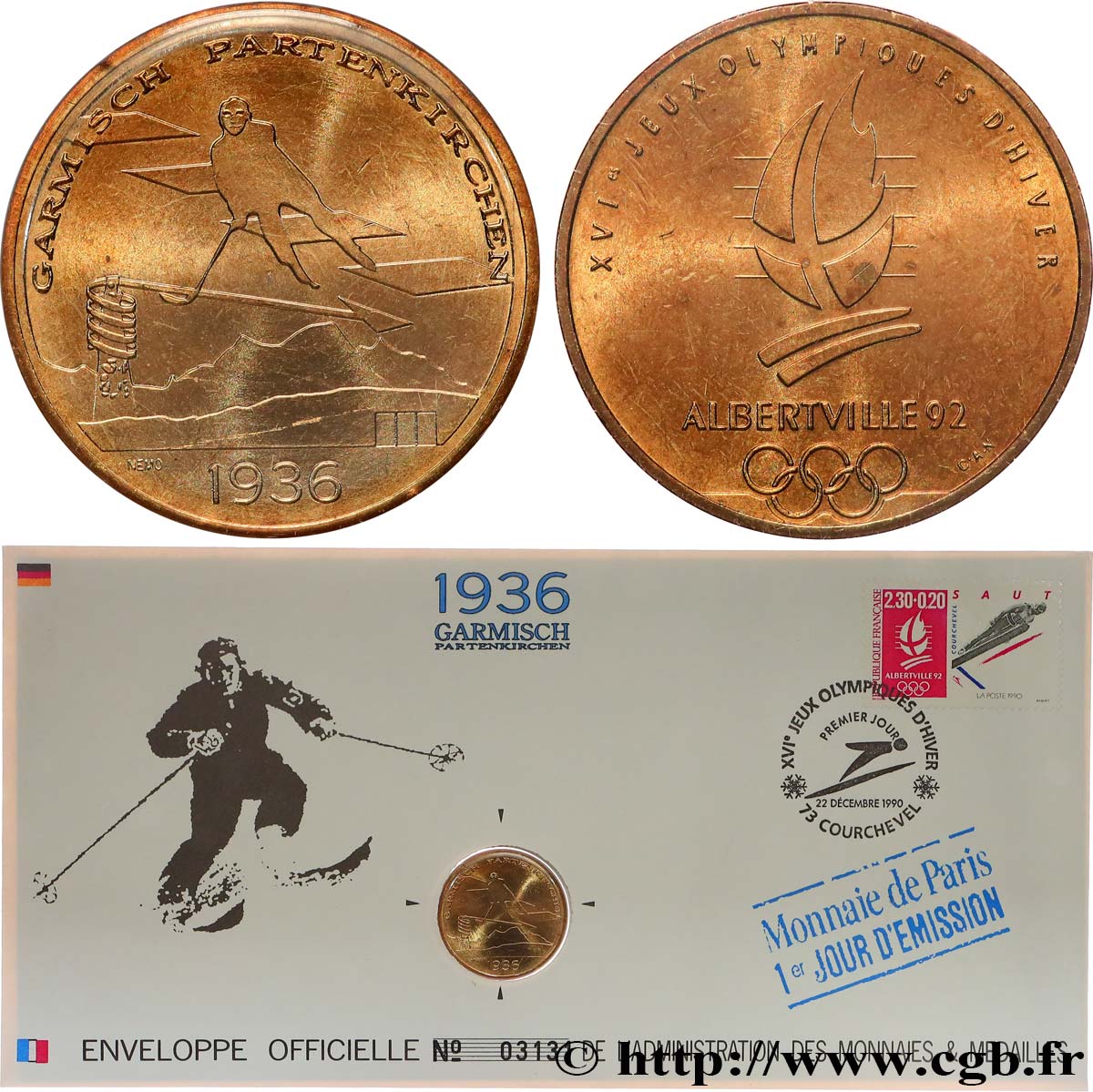 SPORTS Enveloppe “Timbre médaille” n°7 FDC
