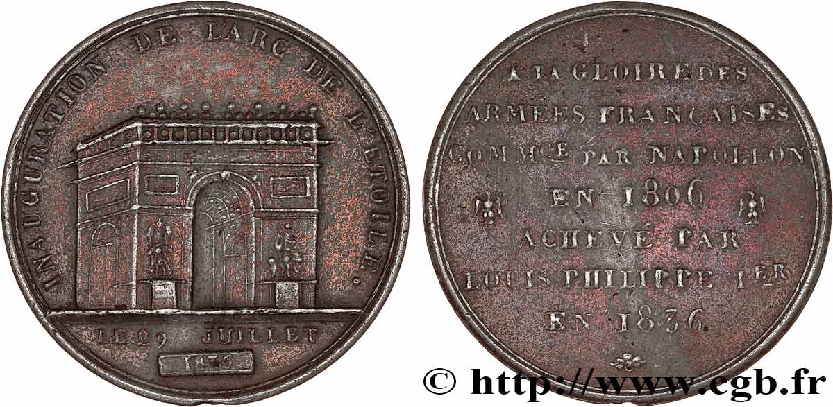 LOUIS-PHILIPPE Ier Médaille, Inauguration de l’arc de triomphe TTB