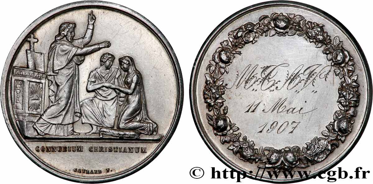 AMOUR ET MARIAGE Médaille de mariage, Connubium Christianum q.SPL