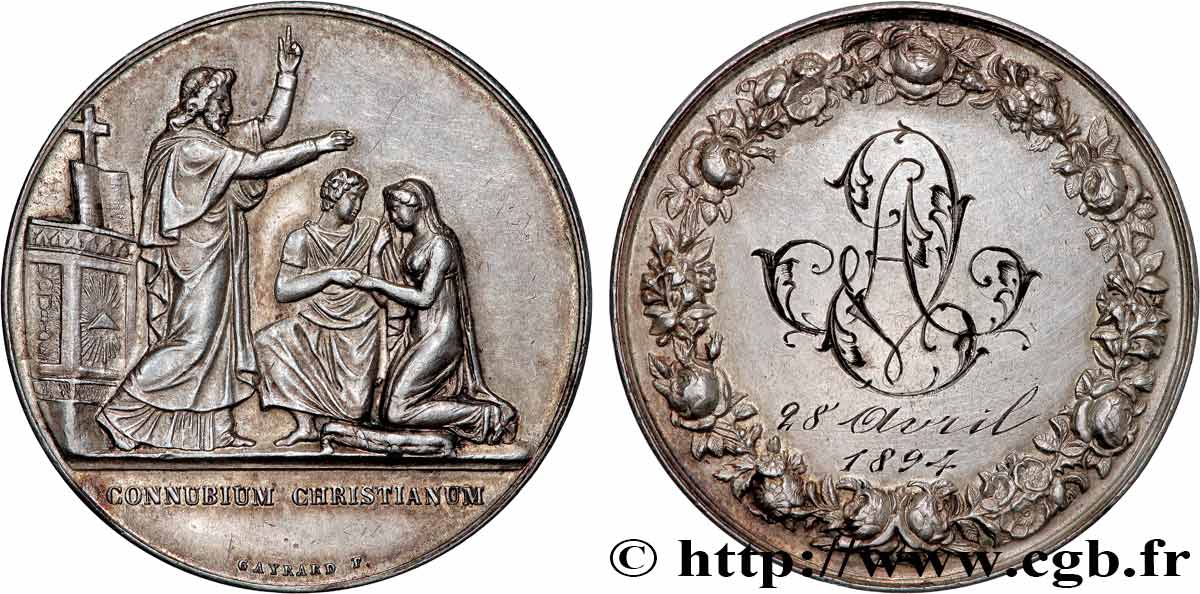 AMOUR ET MARIAGE Médaille de mariage, Connubium Christianum BB/q.SPL